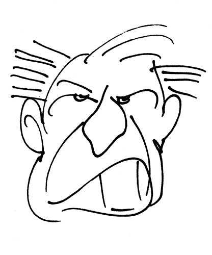 Cartoon grimmig Gesicht